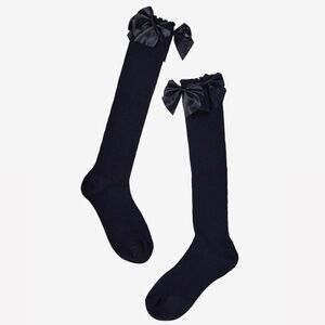 NWT Hot Topic Black Bows Crew Socks